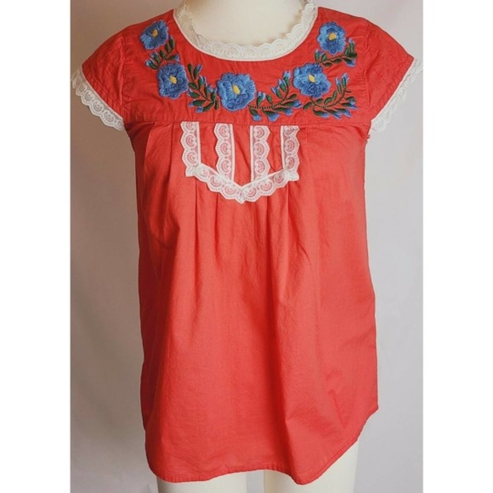 ❤ 4 for $15 ❤Tracy feith for target womens floral embiordery cap sleeve top XS